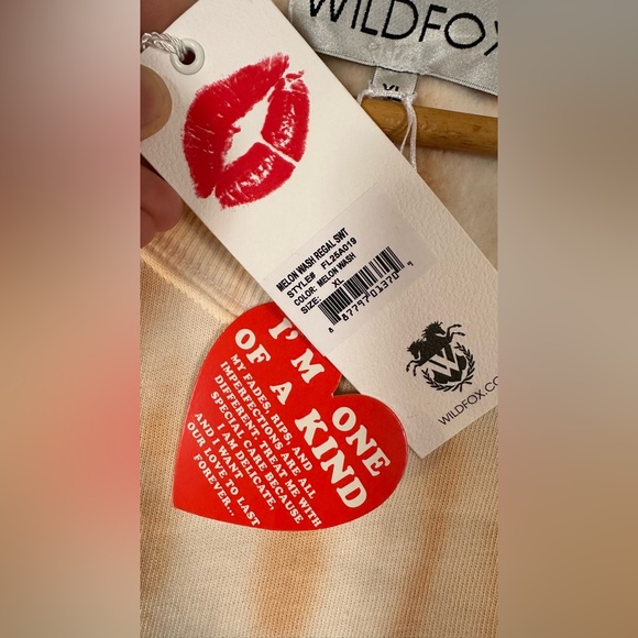 WILDFOX Knit Melon Wash Regal Crew Neck Long Dolman Sleeve Pullover - Picture 7 of 7